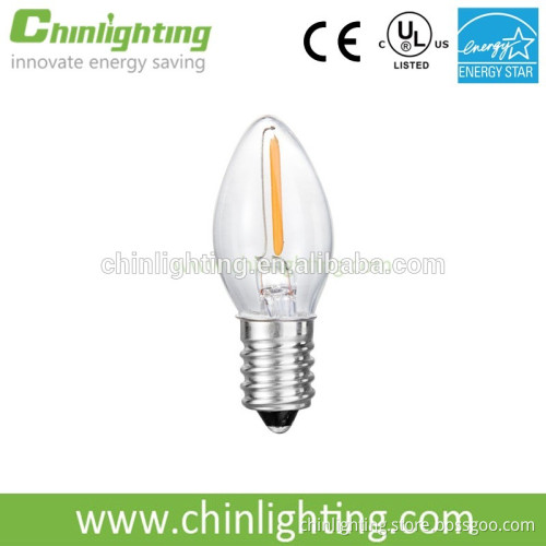 Perfect for Decoration ! UL CUL Qualified Mini LED Bulb C7 0.5W E12 Filament Type Lamp